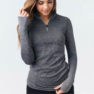 Zyia Active Fog Performance 1/4 Zip Pullover Sweatshirt Gray Long Sleeve